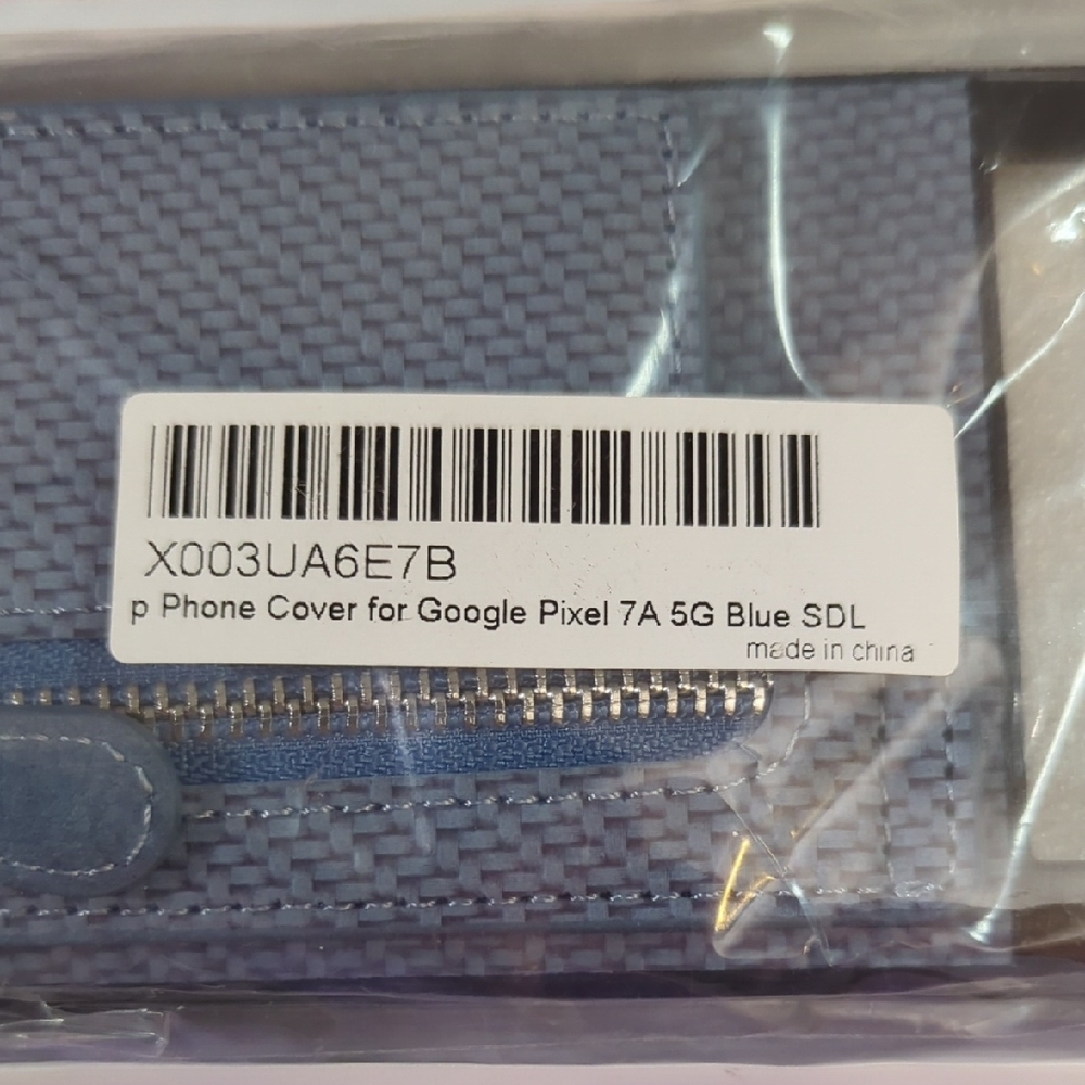 Google Pixel 7A 5GB Blue Phone Case with Card Holder - Picture 5 of 7